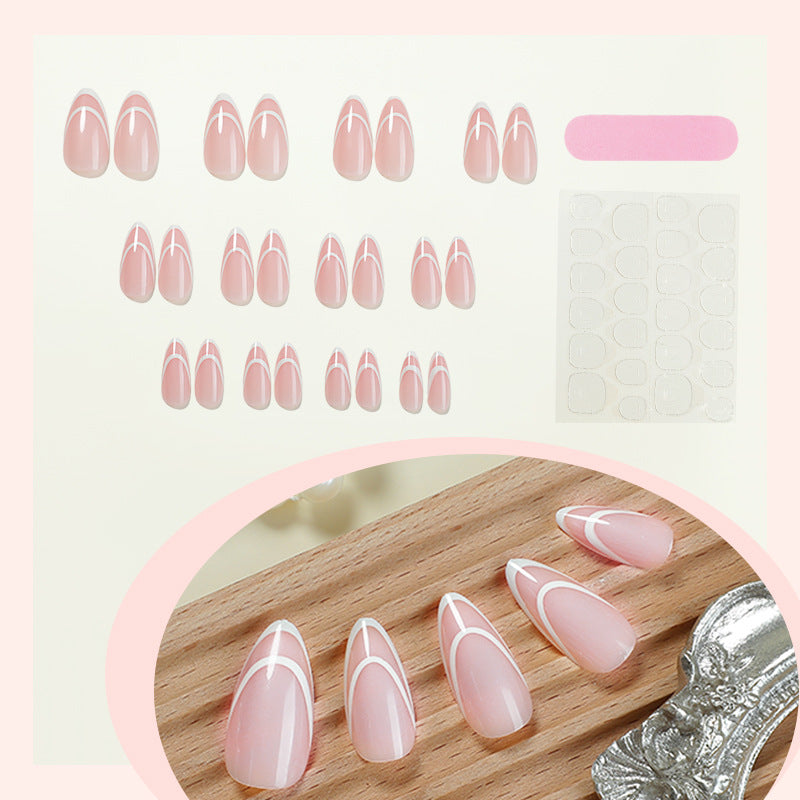 Designer Press-On Nail Set with Elegant Geometric Patterns Stornfield