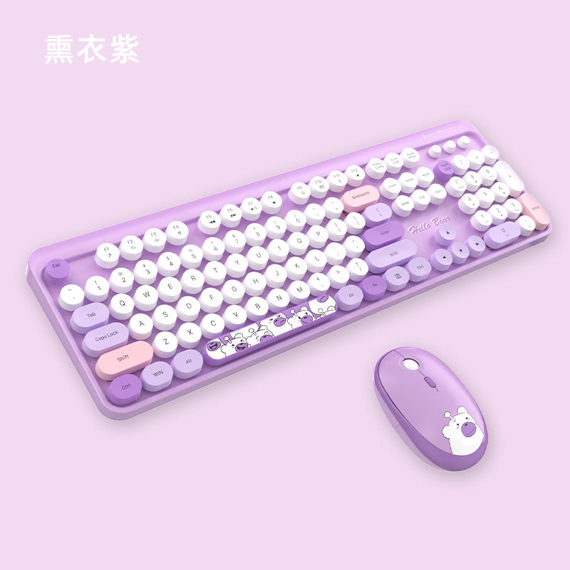 Cute Themed Wireless Keyboard and Mouse Set Stornfield