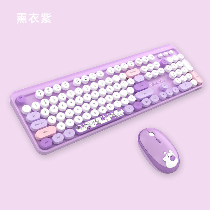 Cute Themed Wireless Keyboard and Mouse Set Stornfield