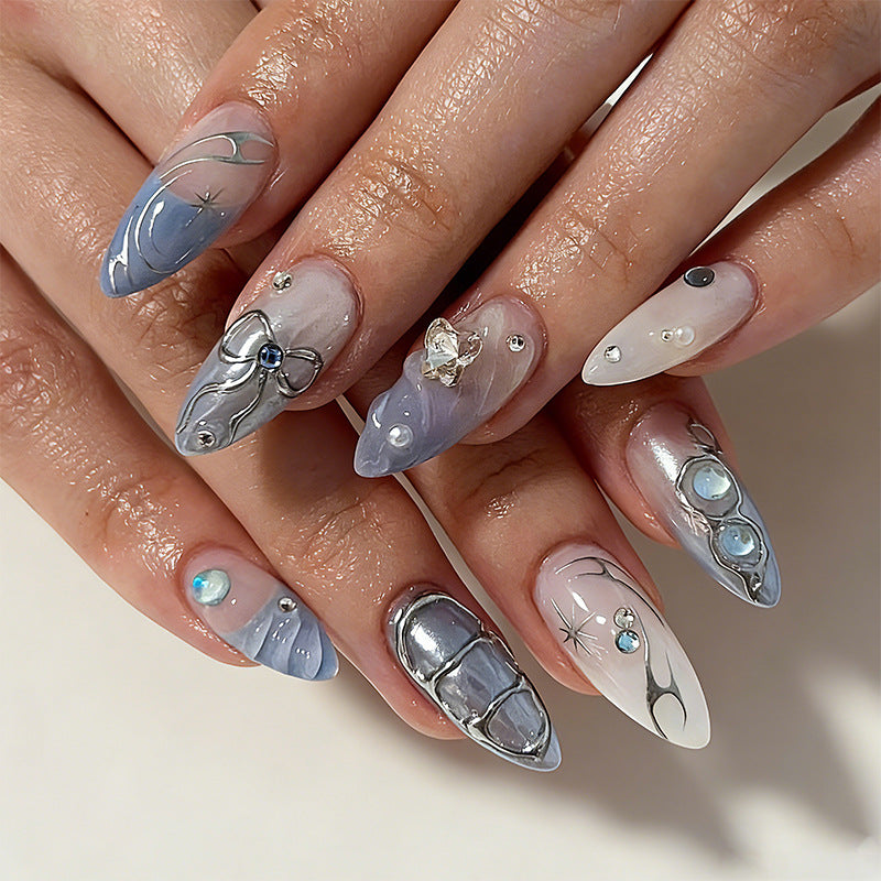 Artful 3D Nail Tips with Delicate Design Stornfield