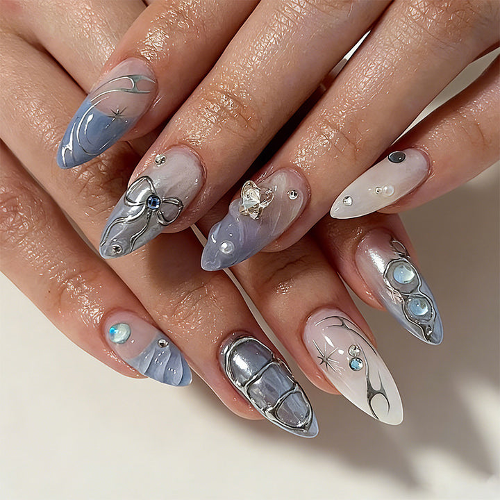 Artful 3D Nail Tips with Delicate Design Stornfield