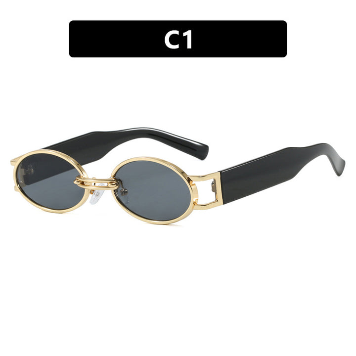 Women oval-shaped sunglasses with golden accents and stylish frame Stornfield