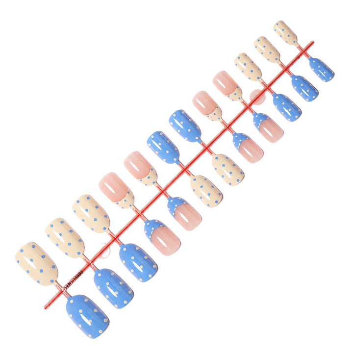 Stylish Art Nail Set with Polka Dots Design Stornfield