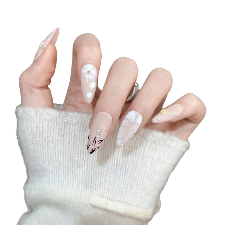 Elegant Floral Press-On Nail Art Set