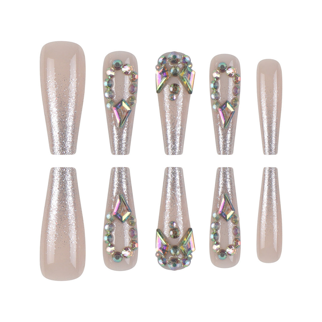 Rhinestone-Embellished Stiletto Press-On Nails Stornfield