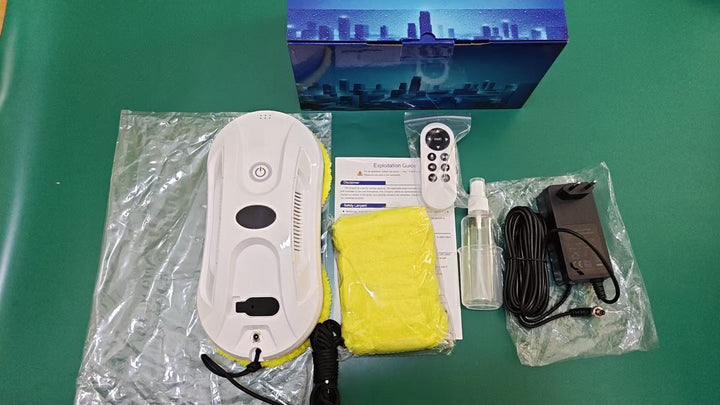 robotic window cleaner with dual spinning microfiber mops and spray function Stornfield
