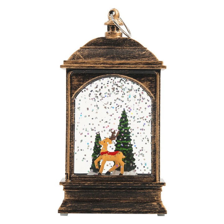 Nostalgic Snowman Lantern with Glitter Effects Stornfield