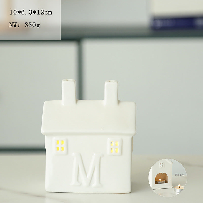Ceramic House-Shaped Candle Holder Stornfeild