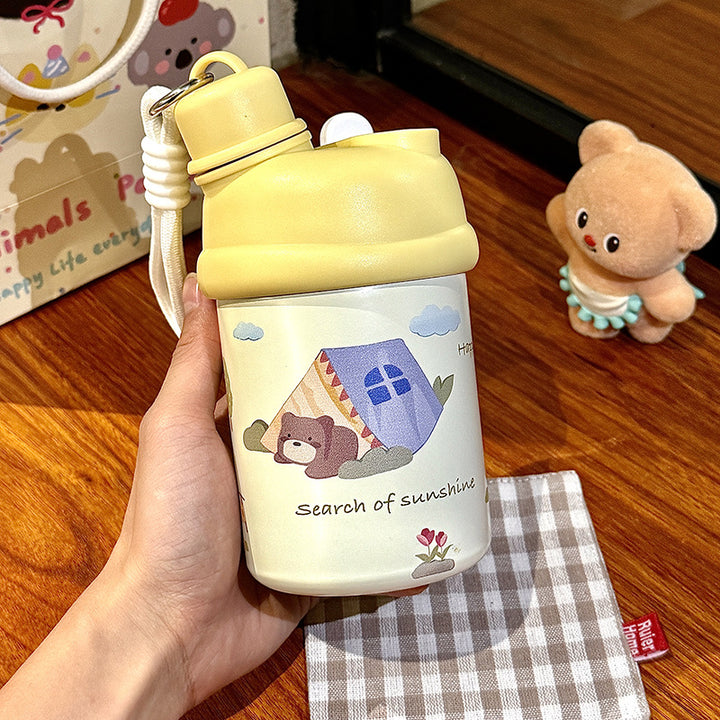 Women's Insulated Water Bottle with Playful Bear Design Stornfield