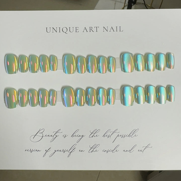 Glossy Metallic Press-On Nail Set