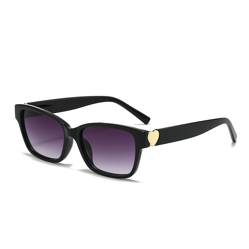 Women's fashionable square sunglasses with heart accents Stornfield