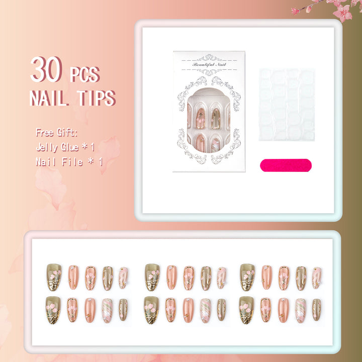 Premium Floral Nail Art Tips Set