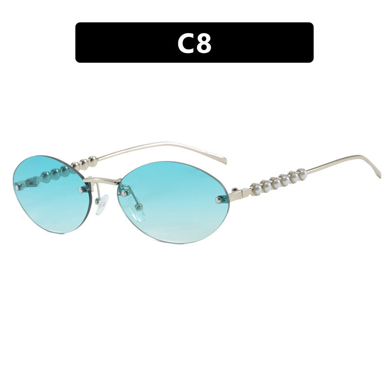 Women's stylish oval sunglasses with elegant embellishments Stornfield