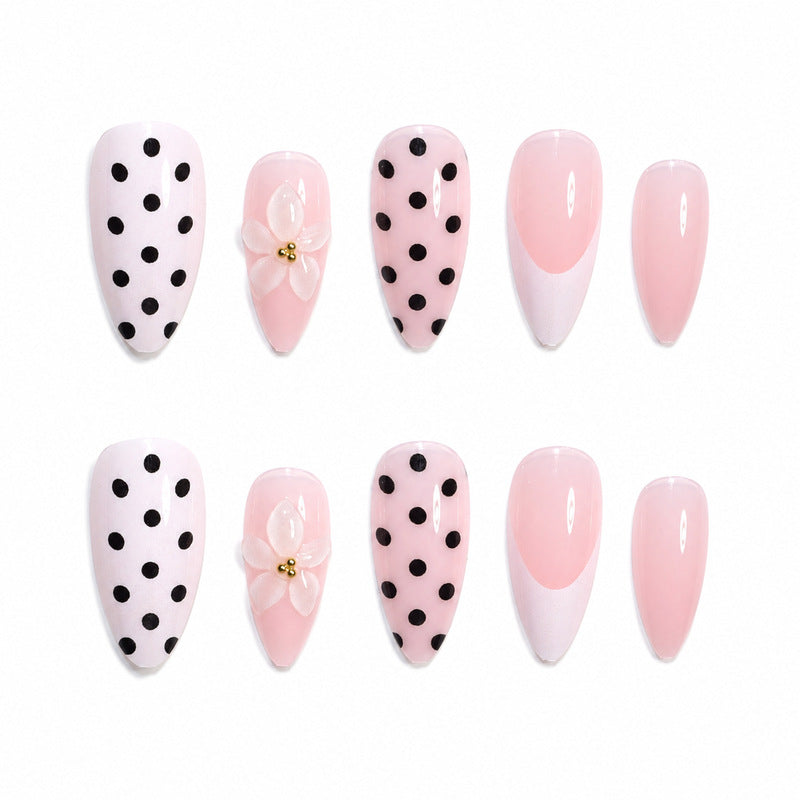 Premium Nail Design with Dots and Flowers Stornfield