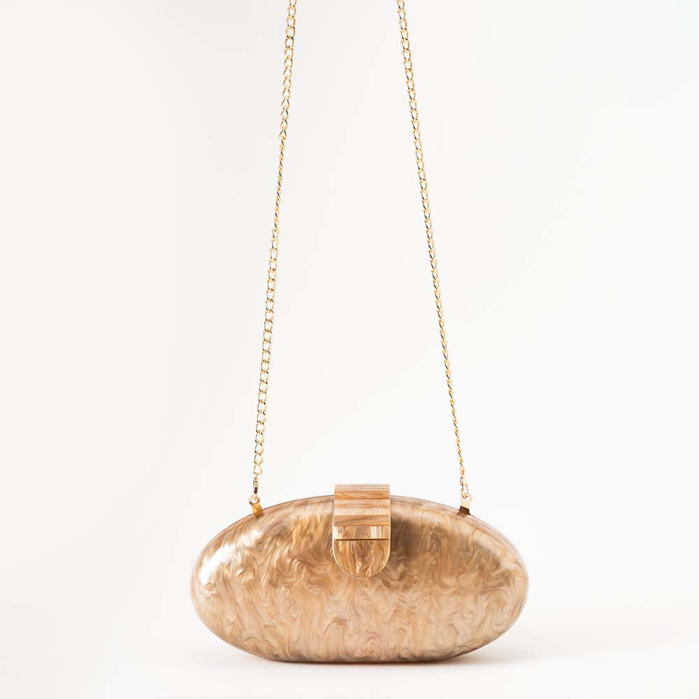 Sculpted Oval Evening Clutch
