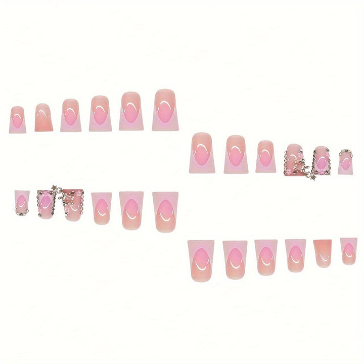 Glamorous 3D Press-On Nail Set with Star Accents Stornfield