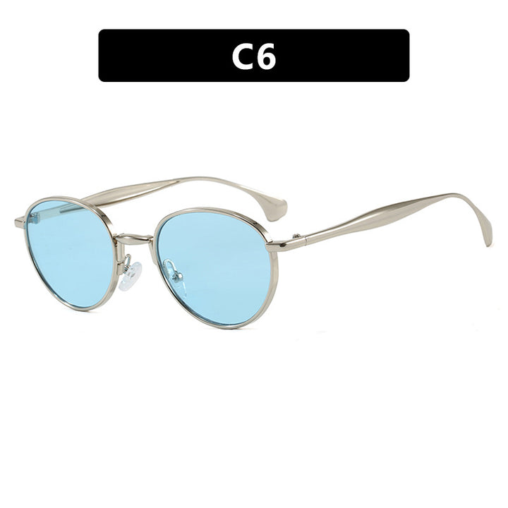 Women's round sunglasses with elegant metal frame and UV protection Stornfield