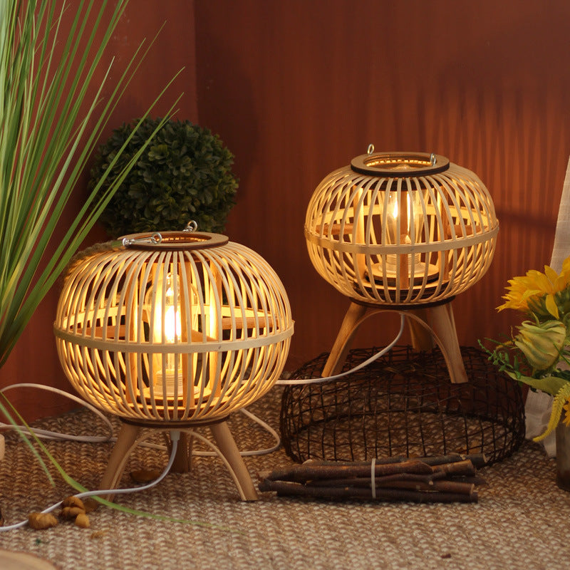 Stylish hanging lamp made of natural material Stornfield