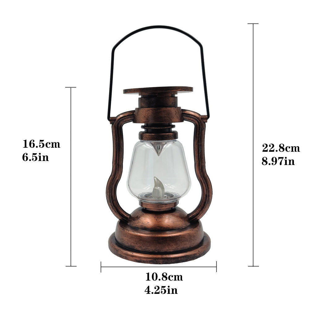Antique-Style LED Hurricane Lantern With Flickering Flame Effect Glass Globe And Hanging Handle Portable Decorative Lamp Stornfield