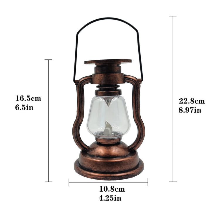 Antique-Style LED Hurricane Lantern With Flickering Flame Effect Glass Globe And Hanging Handle Portable Decorative Lamp Stornfield