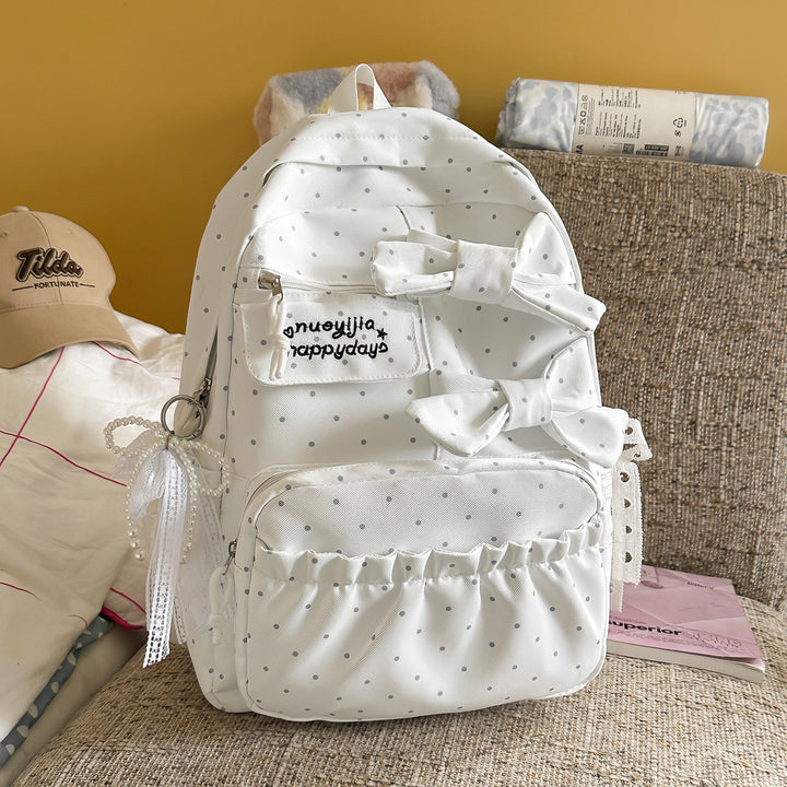Bow-Embellished Casual Backpack Stornfield