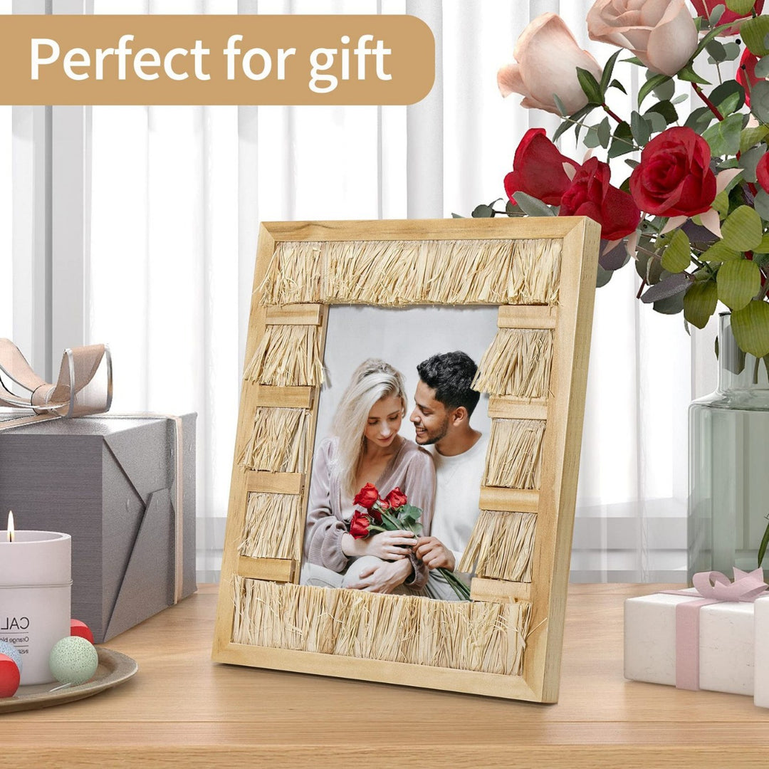 Artful picture frame made of woven natural material Stornfield
