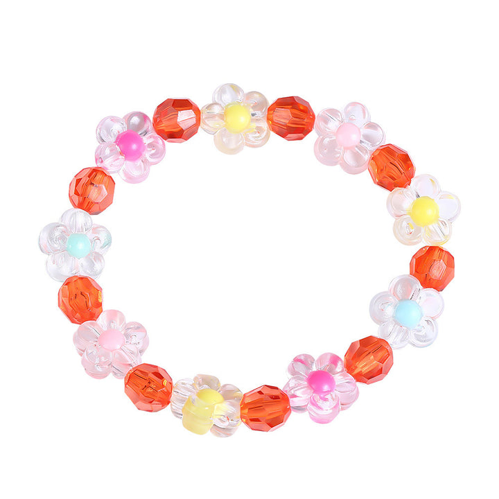 Friendship bracelet with colorful flower motifs Stornfield