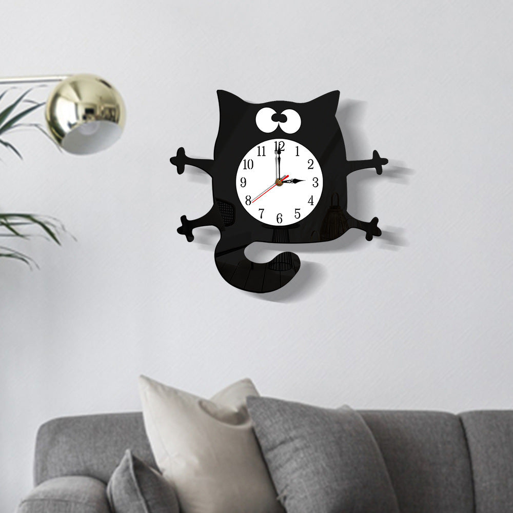 Stornfield | Silent Wall Clock Cat Decoration for Kids Room