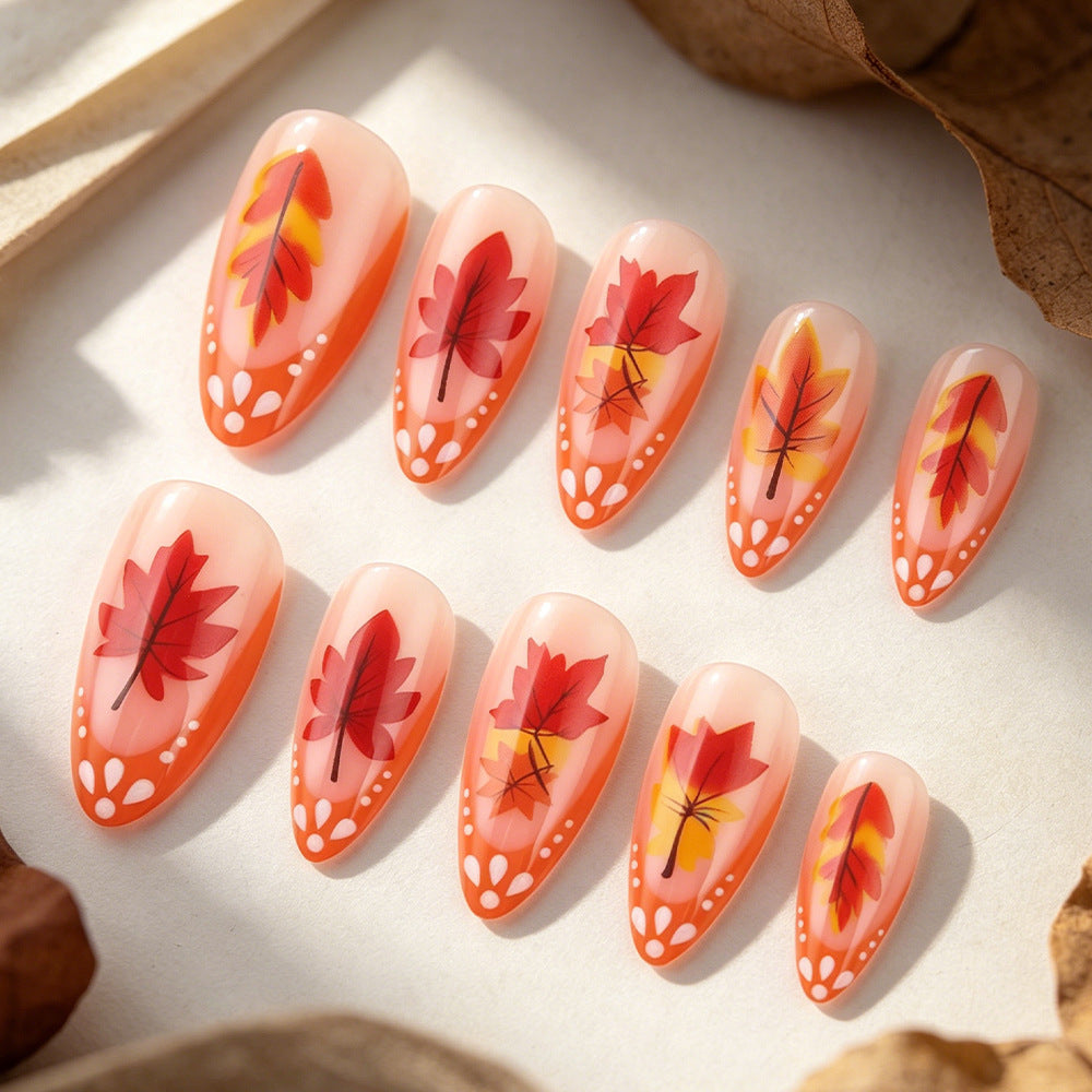 Autumn-Themed Gel Nail Extensions Stornfield