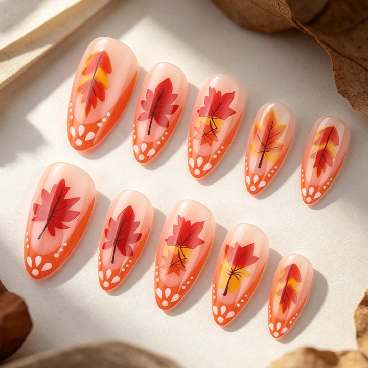 Autumn-Themed Gel Nail Extensions Stornfield