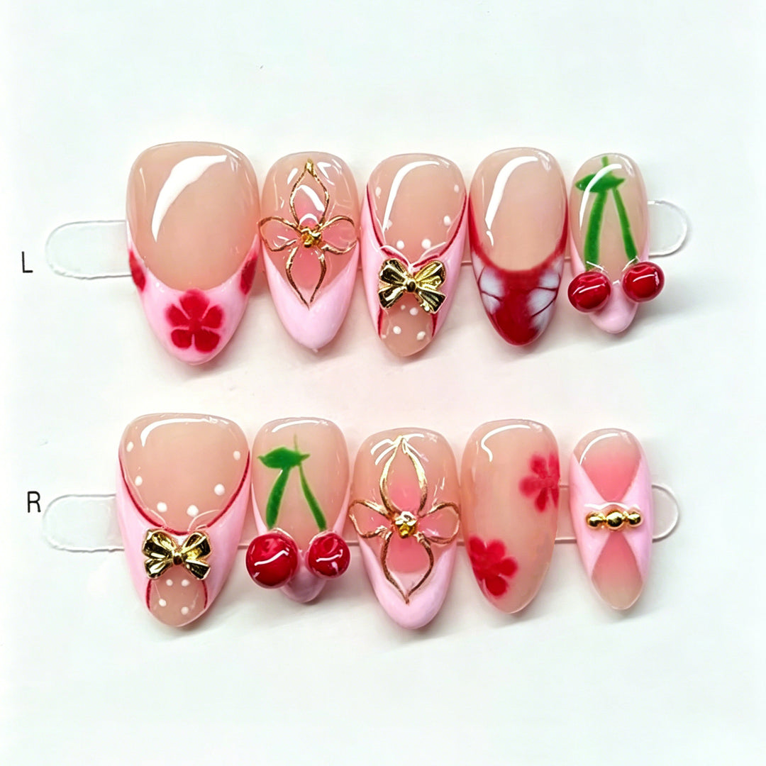 Artistic Cherry Blossom Press-On Nail Set Stornfield
