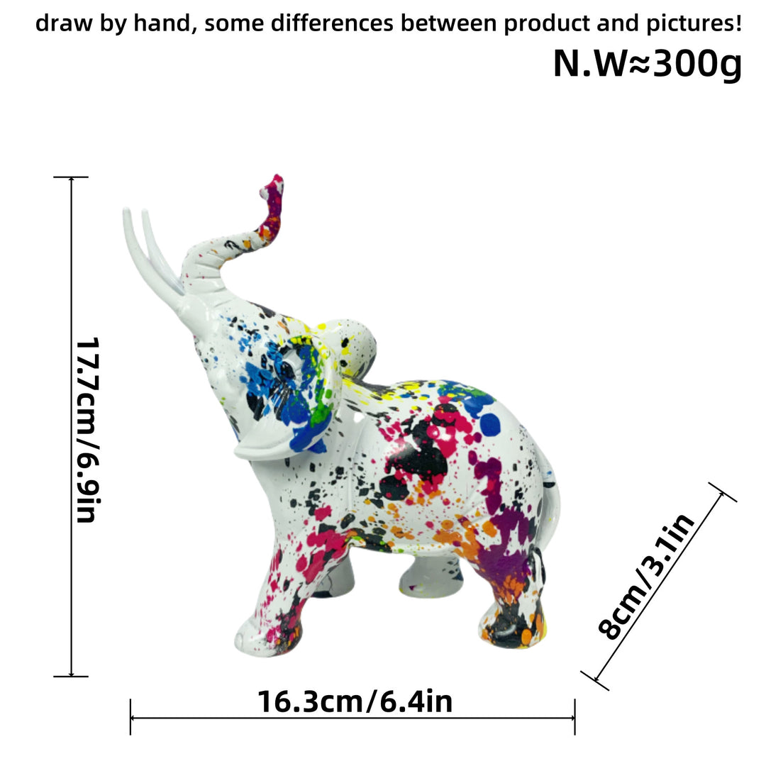 Creative elephant figurine with colorful design Stornfield