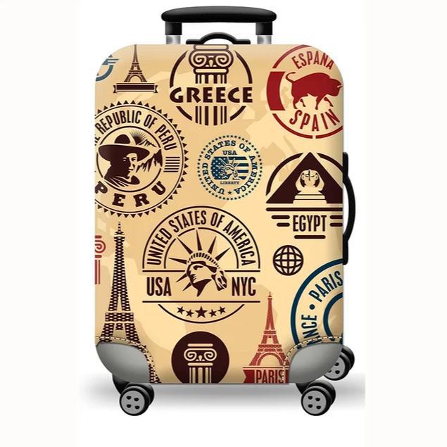 Unisex stretchable suitcase cover with cute alpaca design, elastic protective cover for hard-shell and fabric suitcases Stornfield