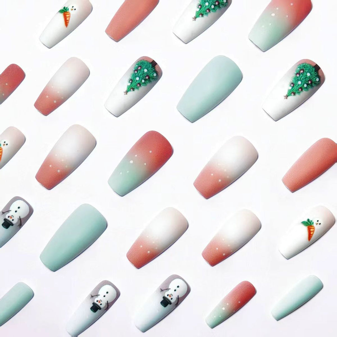 Artificial nails with winter snowman design Stornfield