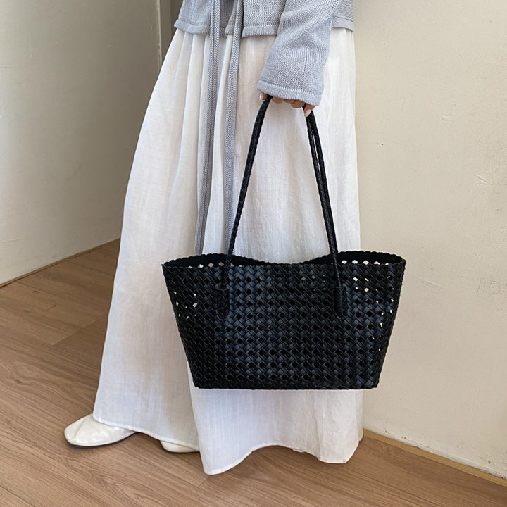 Woven Leather Tote Bag