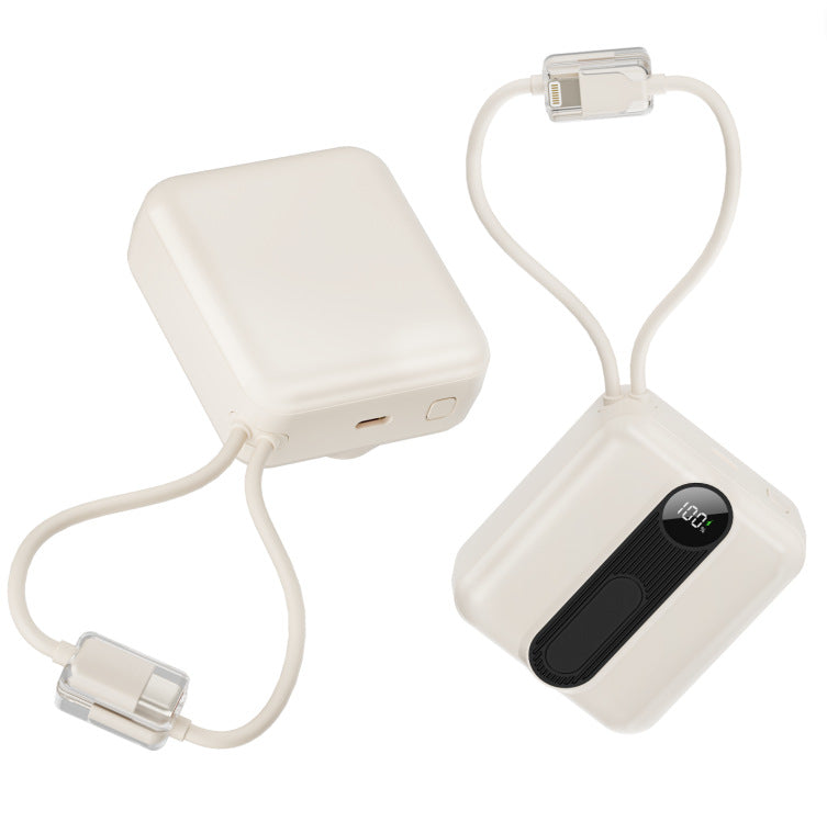 Portable power bank with integrated fast charging cables and digital charging status indicator Stornfield