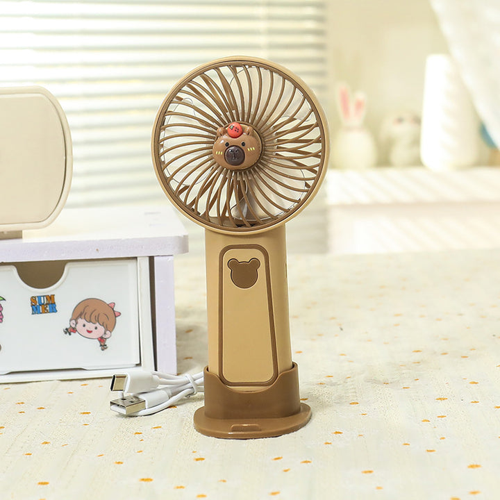 Women's Portable Mini Hand Fan with Ergonomic Handle and Cute Animal Design Stornfield