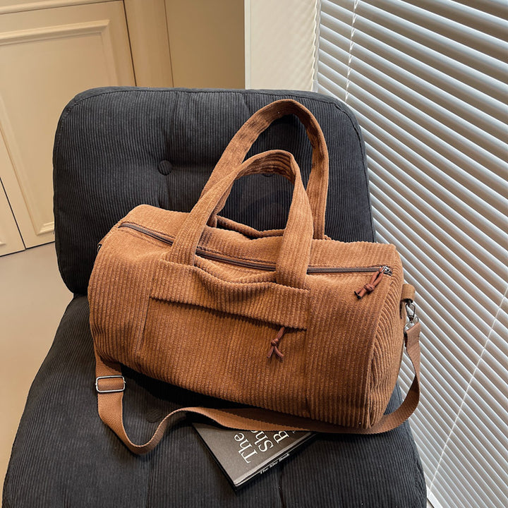Sporty Travel Bag Made of Soft Cord Material with Adjustable Shoulder Strap Stornfield