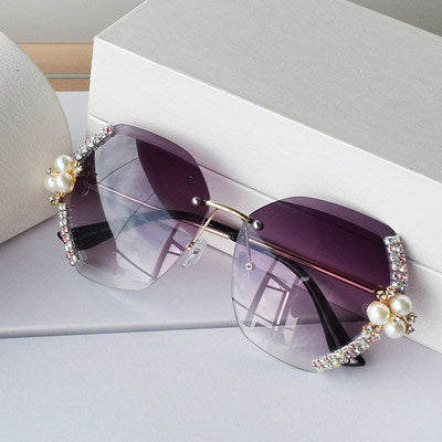 Women extravagant oversized sunglasses with pearl embellishments Stornfield