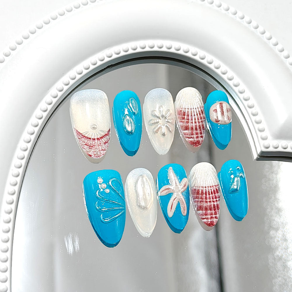 Artificial nails with maritime design Stornfield