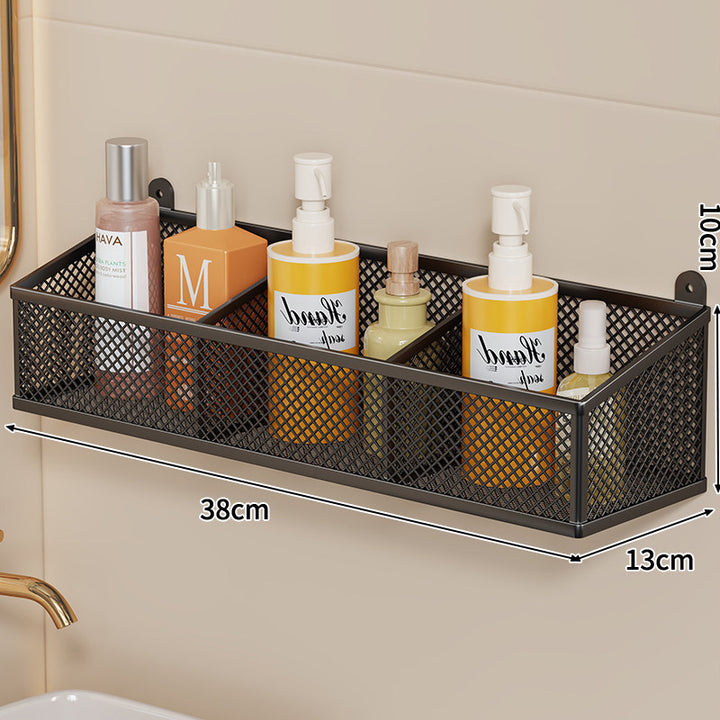 Wall-Mounted Metal Mesh Bathroom Storage Basket