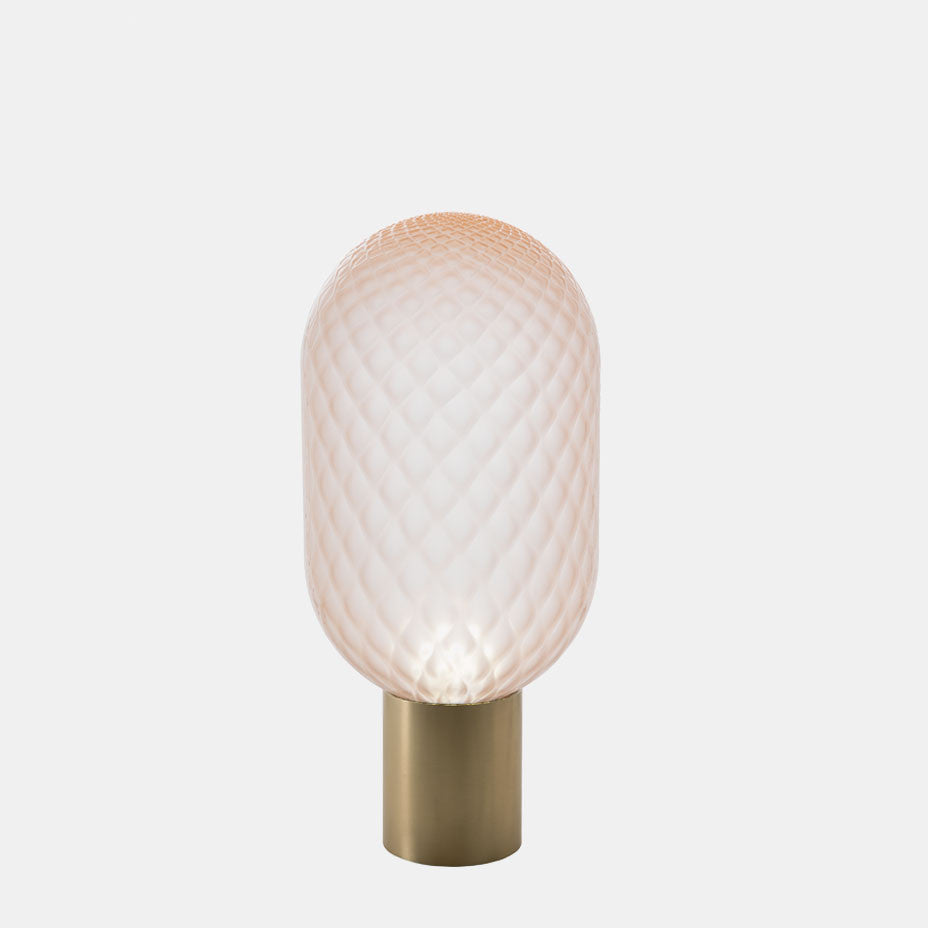 Glass Mushroom Table Lamp with Decorative Base