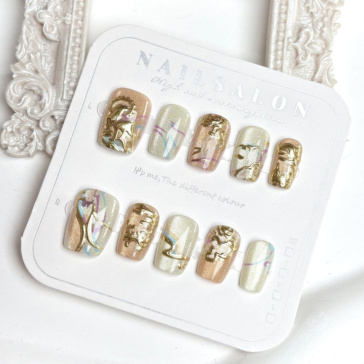 Luxurious Artistic Press-On Nail Design