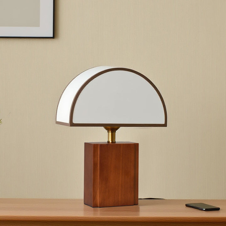 Modern Table Lamp with Wooden Base