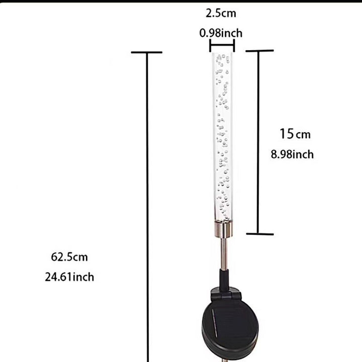 RGB Bubbling Acrylic Garden Stake With Adjustable Stainless Steel Spike And Dusk-To-Dawn Sensor Stornfield