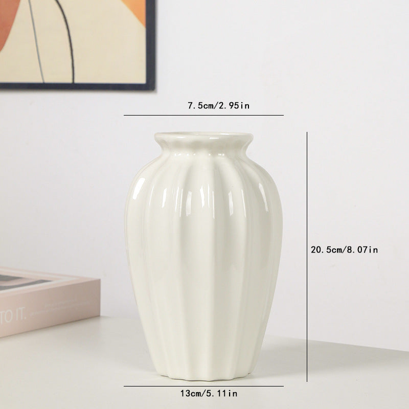 Elegant Pleated Ceramic Flower Vase Stornfeild
