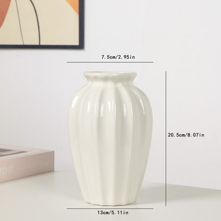 Elegant Pleated Ceramic Flower Vase Stornfeild