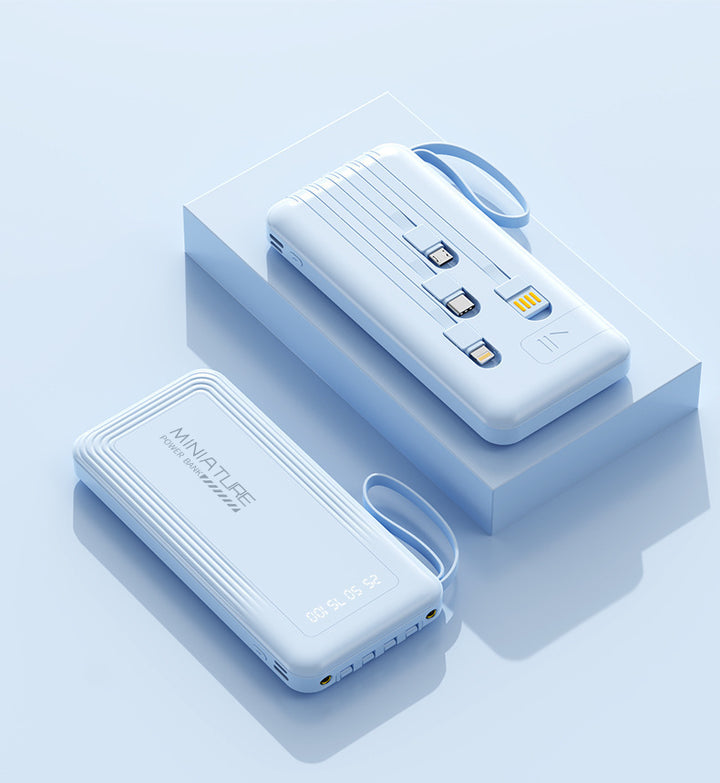Mini power bank with integrated multifunction charging cable Stornfield