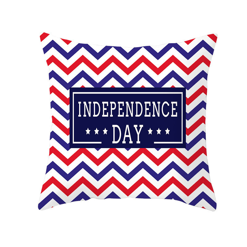 Patriotic Independence Day Cotton Canvas Throw Pillow Cover