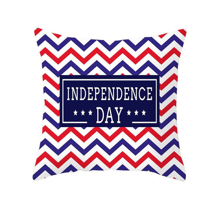 Patriotic Independence Day Cotton Canvas Throw Pillow Cover